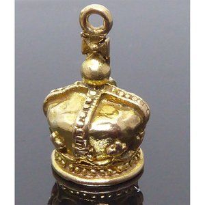 Royal Crown King or Queen Gold Charm 9K Gold